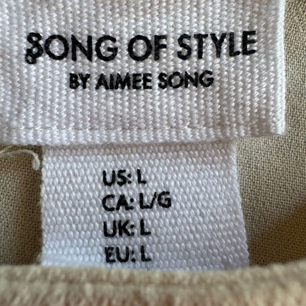Song of Style Jumpsuit Cream Wide Leg Sleeveless Pleated Size Large Quiet Luxury - Picture 3 of 14